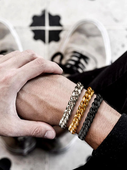 Bracelet for Men Chunky Cuban Bracelet 10MM 7.5 Inch Stainless Steel Chain Bracelet Mens Birthday Valentines Day Jewelry Gifts for Him Dad Adults Age
