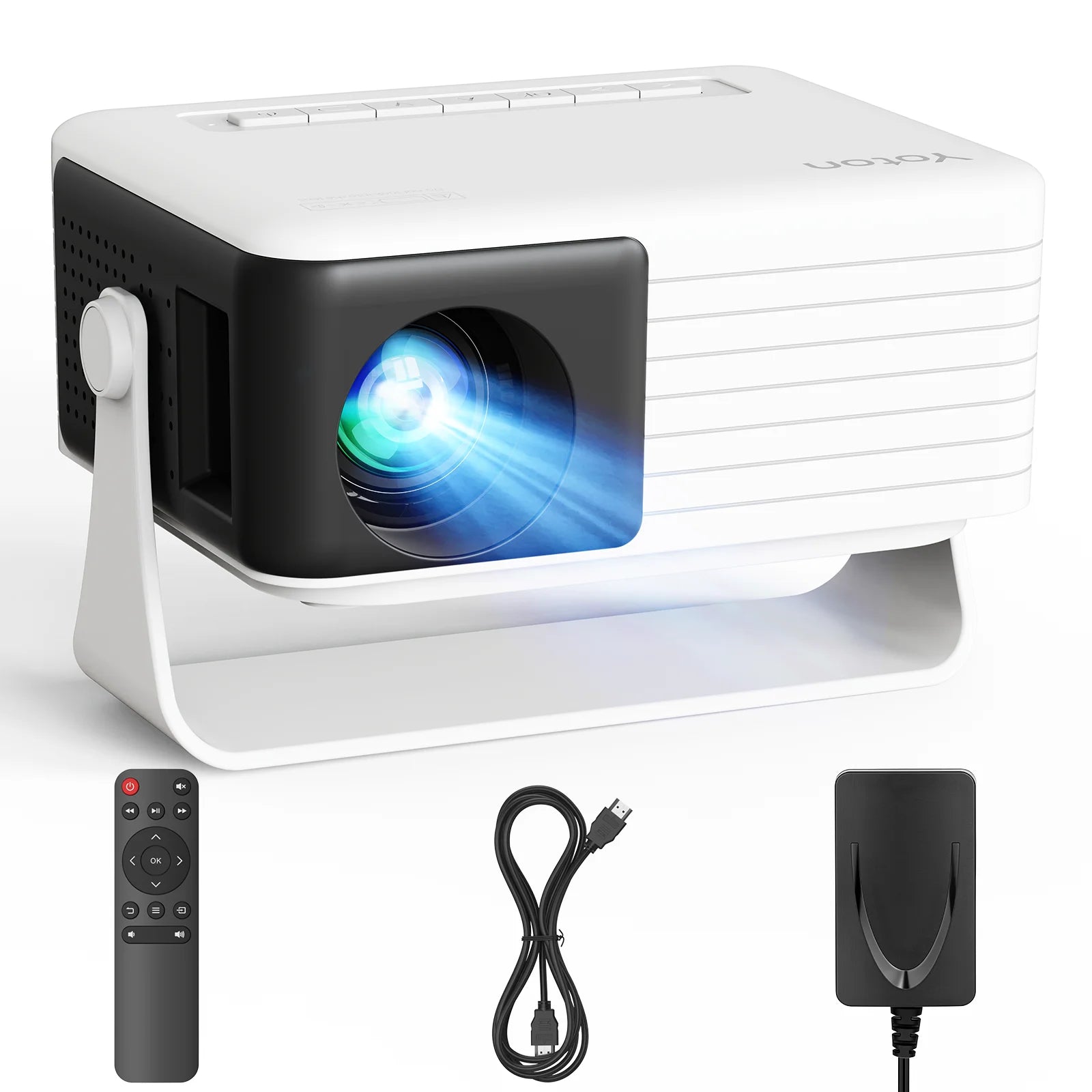 Mini Projector 720P HD Portable Projector, 4000 Lumens LED, Wifi Bluetooth 5.1, 30–120" Screen, HDMI USB AV Compatible, Home Theater Outdoor Movie Projector, Black