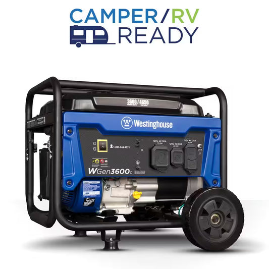 4,650/3,600-Watt Recoil Start Gas Powered Portable Generator with Wheel and Handle Kit, CO Sensor