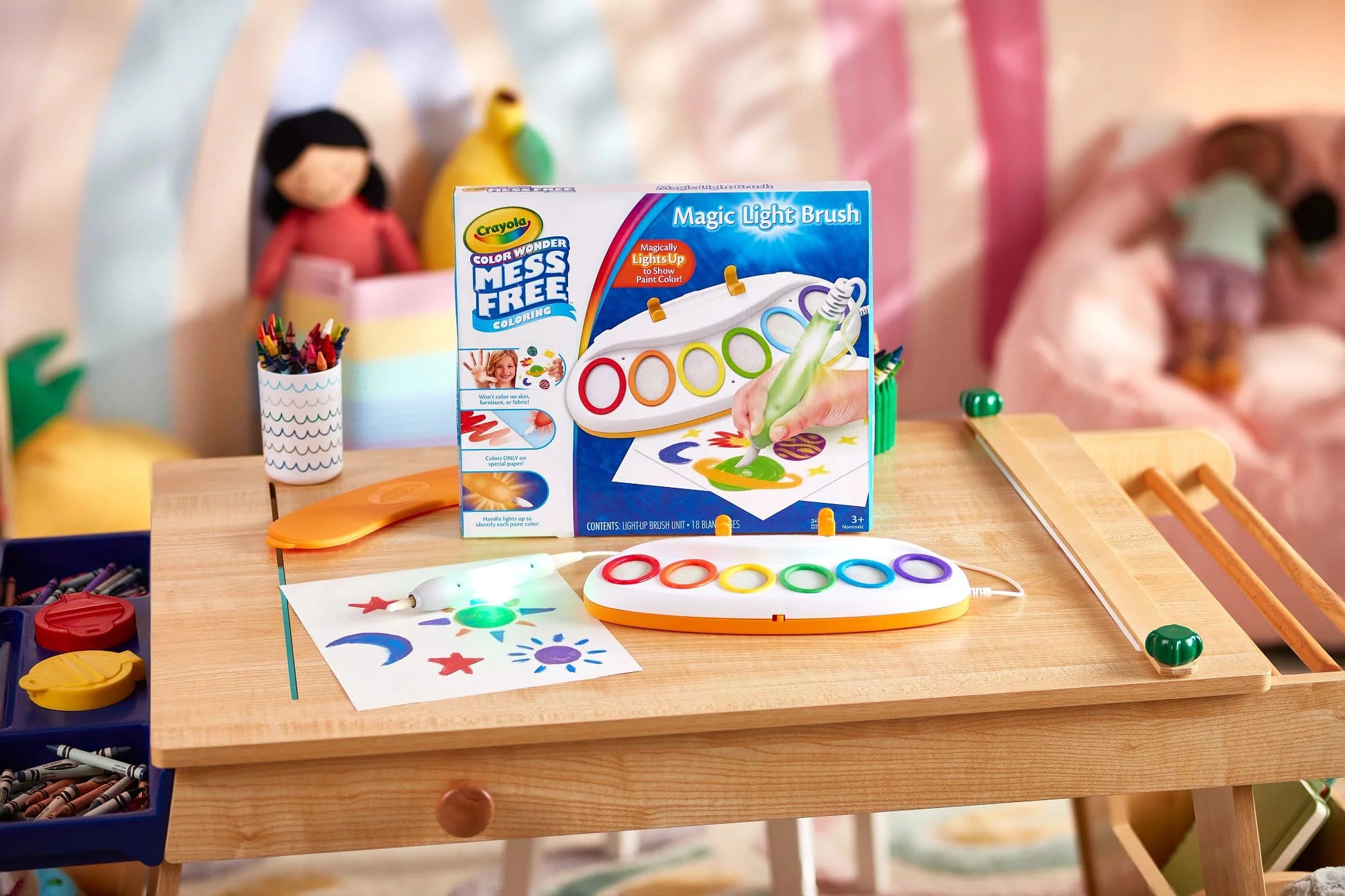 Color Wonder Magic Light Brush, Mess-Free Painting Set for Kids, Preschool and Toddler Educational Toy, Ages 3+