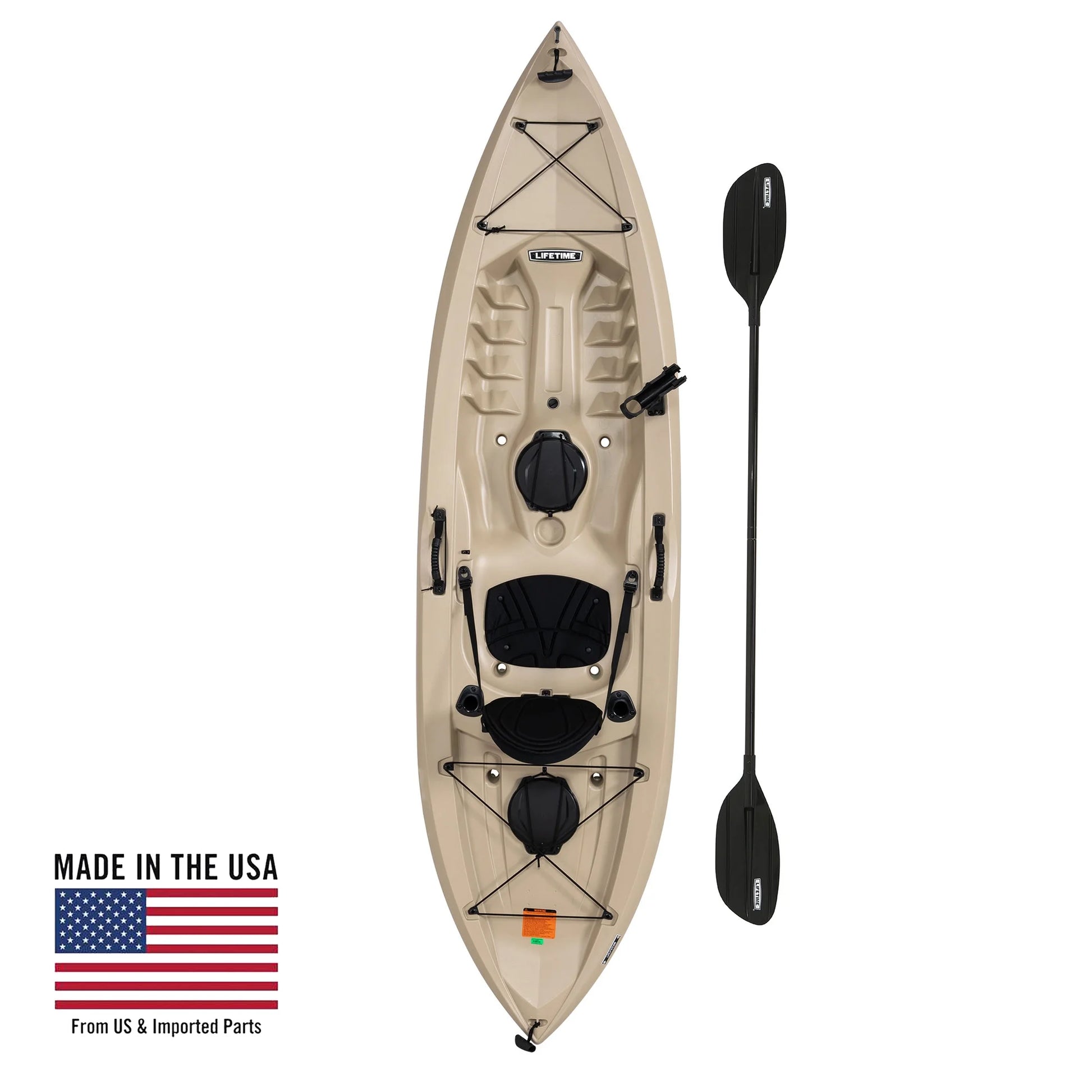 Tamarack Angler 10 Ft Sit-On-Top Fishing Kayak with Paddle, Tan (90508)