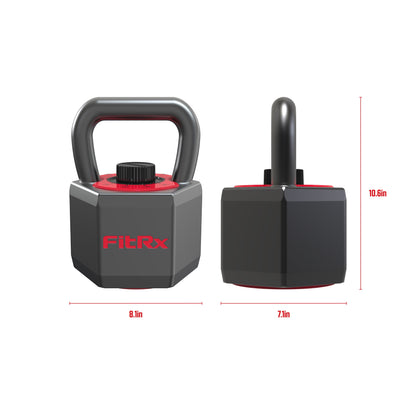 Smartstack Wide Handle Adjustable Kettlebell for Home Gym Workouts, 25-40 Lbs, Black
